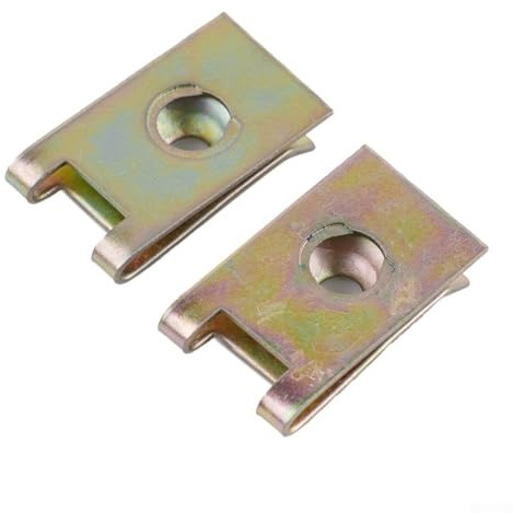 Underbody Fastener Clips for Seat, Sheet Metal Screw Set with Nuts 3 x 19 mm, Mounting Hardware, Yellow Zinc Plated Iron Fixing Kit (10 Sets)