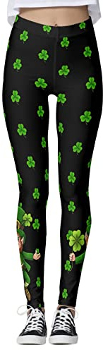 Générique Collant Femme FêTe De La Saint-Patrick - Imprimé Irlandais ÉLéGant - Coupe Haute Et LéGèRement Gainante - pour Une Tenue à La Mode Au Quotidien, en Yoga Ou en Sortie