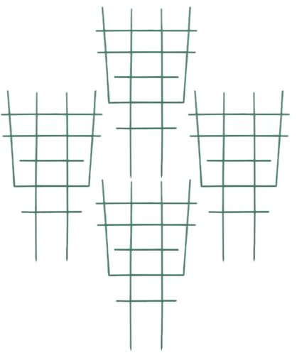 WEKADRIN Lot de 4 Tuteurs de Jardin en Plastique Robustes pour Plantes Grimpantes, Treillis Grimpant Carré, Support pour Plantes D’intérieur et Extérieur, Balcon et Potager, Structure