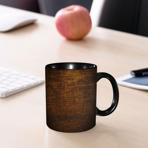 EMCLKS Ceramic Mug,tazas desayuno,taza te,tazas cafe,taza navidad,regalos originales mujer,regalos para parejas,Decoración de madera, antigua madera antigua vintage roble fondo rústico piso art,330ml