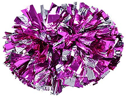 Cheerleader Pom Poms, Qualität Kunststoff Cheerleader Aerobic Hand Blume Ball für Spiele Schule Sport Wettbewerb(Rose + Silber)