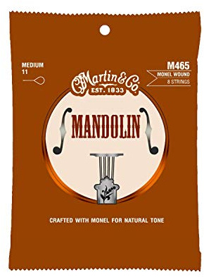 MARTIN Retro 8 Cordes pour Mandoline, 80/20 Monel Wound, Medium, 11-40 (M465)