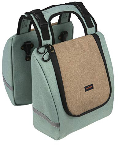 Tourbon Nylon Bicycle Bike Pannier Insulated Lunch Bag Cooler Box 2 Compartment