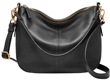 Fossil Women's Jolie Leather Crossbody Purse Handbag, Black (Model: ZB7716001)
