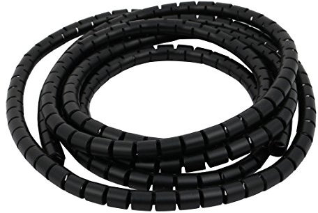 Aexit Filo avvolgente a spirale flessibile da 10 mm con cavo a tubo ner-o 2,5 metri con clip ID: 129832