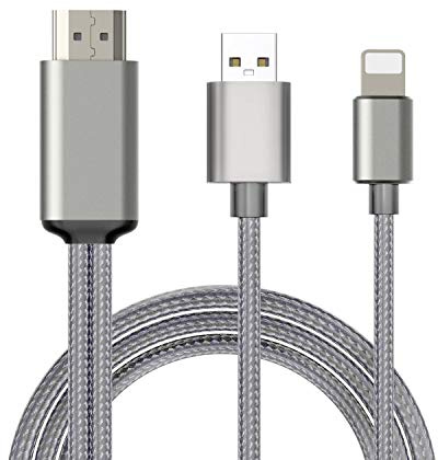 SwiftLand Kompatibel mit Smartphone zu HDMI Adapter Kabel, 6,6ft Phone HDMI Adapter 1080P HDTV für XS/XR/X/8/7/6/5 Serie/Pad Air/Mini/Pro