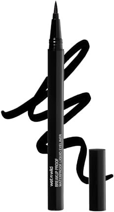 Wet n Wild Mega Last Breakup Proof Eyeliner Liquido - Nero Waterproof a Asciugatura Rapida, Penna Resistente alle Sbavature, Dura Fino a 16 hr, Ultra Black