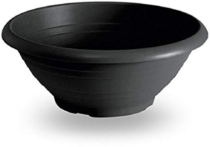 Decpero Pflanzschale rund aus Kunststoff/Ø 55cm / grau - anthrazit