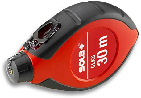 Sola Schlagschnur CLKS - 30m Markierschnur - schneller Schnureinzug durch 6:1 Getriebe - großes und robustes Kunststoffgehäuse - Schnippschnur mit gehärtetem Endhaken