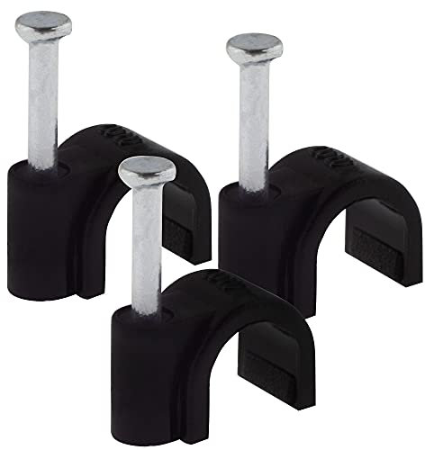 SeKi 4 mm Nagelschelle 100 Stück Schwarz Kabelschelle Kabelbefestigung universal Schelle inkl. Nagel