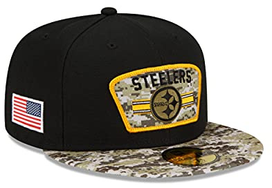 New Era 59Fifty Pittsburgh Steelers Cap Basecap Baseballcap Flat Brim Fitted NFL-Cap Herren - Hinten geschlossen, mit Schirm Herbst Sommer Frühjahr Winter Frühling-Sommer Herbst-Winter - 7 3/8 (58,7