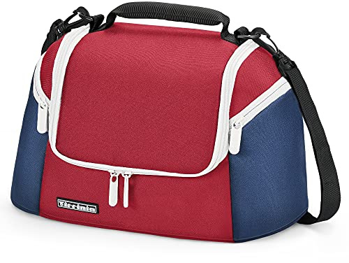 Kato Tirrinia Kühltasche Klein 10L für Flaschen, Camping Kühlbox Auto Kühltaschen Kühlrucksack Picknicktasche Herren Damen, Waterproof Coating Beach Cooler Bag Lunchtasche Isolierte Arbeit, Rot Blau