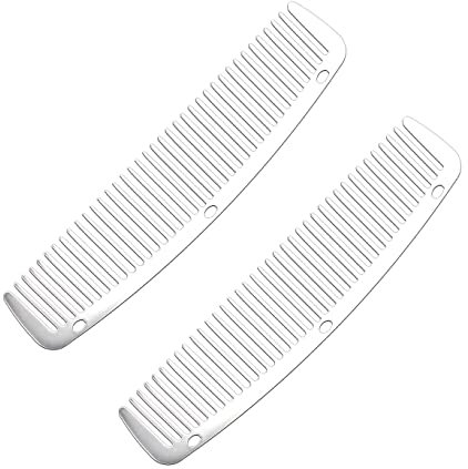 2 pettini da barbiere antistatici in metallo in acciaio inox pettine da taglio set di pettine per parrucchiere per uomo e donna (2 pettini tascabili)
