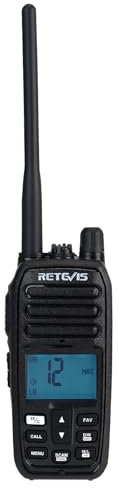 Retevis RM21 Radio Marina Palmare, Walkie Talkie Impermeabile IP67, Riduzione Intelligente del Rumore AI, 88 Canali Radio Bidirezionale da Nave a Terra per Guardia Costiera(Nero, 1 Pezzo)