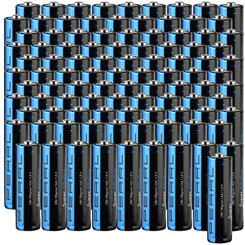 PEARL Battery: 100er-Set Super-Alkaline-Batterien Typ AA/Mignon, 1,5 V (R6 Batterien, Sparpacks Alkaline, Stück)