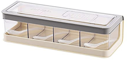 Seasoning Pot Set Spice Racks Clear Seasoning Box, 4 Pieces Clear Seasoning Storage Container for Spice Salt Sugar Cruet, Condiment Jars Kitchen Seasoning Bottle (Color : C)