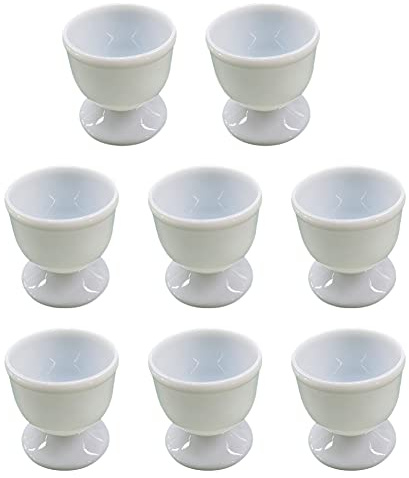 Eierbecher, weiß, Eierständer, Halter für harte, weiche, gekochte Eier, Set, Eierbecher für Küche, Frühstück, 8 Stück