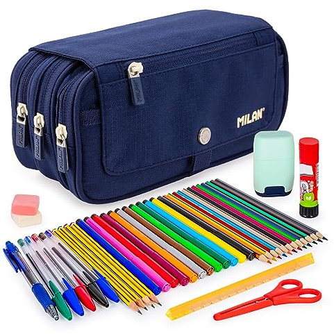 ColePack 1918 - Set aus Dreifach-Schulmappe mit 3 Reißverschlüssen und Schulbedarf der Top-Marken Enthalten (CPM-1918A)