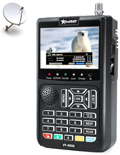VF6900 Misuratore Di Segnale Satellitare DVB-S/S2, Satfinder Satellitare con immagine TV, Rilevatori di satellite Schermo LCD HD da 3,5 con spettro/Scr/Dcss