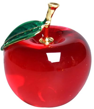 Abaodam Décor Pomme en Cristal Figurine De Pomme pour Maison Bureau Voiture Ornement Intérieur Cadeau De Noël 5.00 X 4.50 X 4.50 cm