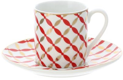 HERVIT BOX 2 TAZZINE CAFFE' PORCELLANA 12X6CM
