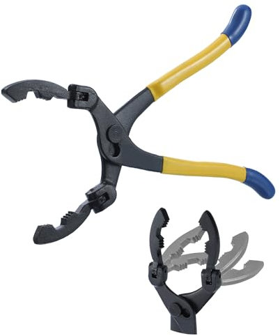 KATSU Clé Filtre à Huile Réglable 13 Pince Filtre à Huile à Mâchoire Pivotante à 180 Degrés Outil de Retrait pour Filtre de Moteur de Camion et Voiture de Ø 60 mm à Ø 115 mm