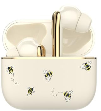 VQ Cath Kidston TWS Wireless Earbuds Skylark Earphones Wireless Bluetooth 5.3 with Enhanced Noise Cancelling (ENC) - Rechargeable Ear Buds with 10H Play Time & 45H Charging Case Backup - Bees