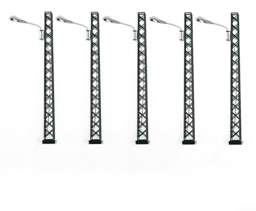 5PCS Modelleisenbahn Zubehör Lampen & Beleuchtung HO Straßenlaternen Modell Outdoor Landschaft DIY Handgemachte Lampe