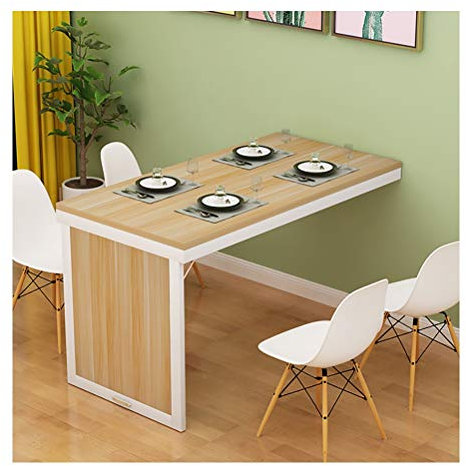 Klapptisch zur Wandmontage, Klapptisch aus Holz, stabile, robuste Konstruktion, Wandschreibtische für kleine Räume, klappbarer Wandtisch, Größe: 120 cm x 6