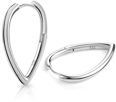 ALEXCRAFT 14K Vergoldet Eckig Dreieck Ohrringe Silber 925 Creolen für Damen | Silber 925 Ohrringe Eckige Creolen Kleine Knorpel Huggie Kreolen U-förmige Creolen Quadratische Ohrringe Oval Damen Herren