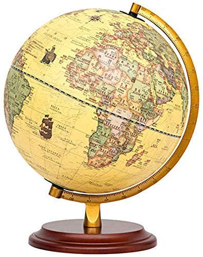 12,59-Zoll-Weltkugel, geografisch, interaktiver Tisch-Globus für Erwachsene und Kinder, für Zuhause, Kunsthandwerk, Ornamente, Dekoration mit Holzständer, kreatives Geschenk (A) (A)