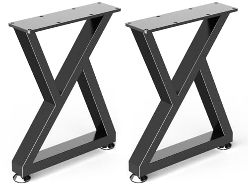 YheenLf Soffbordsben i metall set med 2, slitstarka industriella gör-det-själv-möbler bordsben, svart frukost barstativ bänk matbord ben, robust och stabil, Z-typ (B 30 cm x H 41,5 cm)