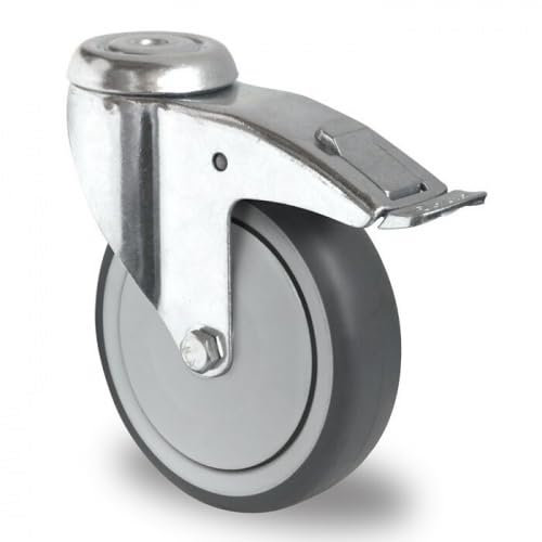 KM - Rueda giratoria de 80 mm con bloqueo, ruedas de transporte, ruedas para muebles, rollo de aparatos máx. 80 kg