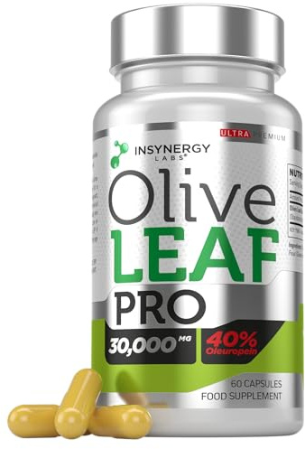 30,000MG Olive Leaf Extract 40% Oleuropein (Maximum MG on Amazon) Wild Grown Spain Ultra-Premium Grade Olive Leaf Extract Capsules - Olive Leaf Supplement 60 Vegan Capsules