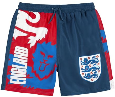 England Football Team Jungen Badehose England Badeshorts, Marineblau/Rot, 9-10 Jahre