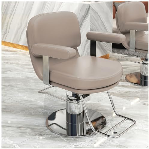 Llchaensc Friseurstuhl Mit Hydraulischer Pumpe Friseursessel 360° Drehbar Friseurstühle Barber Stuhl Einstellbar, Mit Fußstütze Für Friseursalon Spa Tattoo Shop,Grau,C