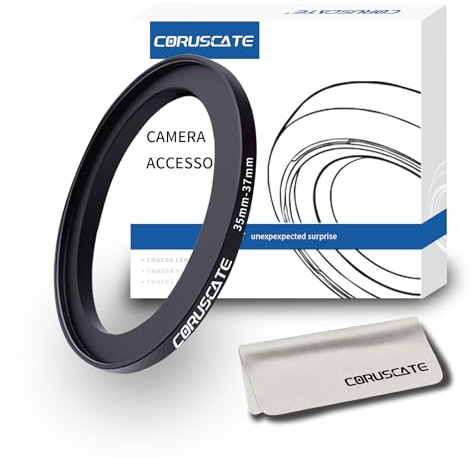 35 mm to 37 mm Filter Ring Adapter, Compatible with All 35 mm Lenses with 37 mm UV ND CPL Filter + 1 Lens Cleaning Cloth (35 mm - 37 mm)