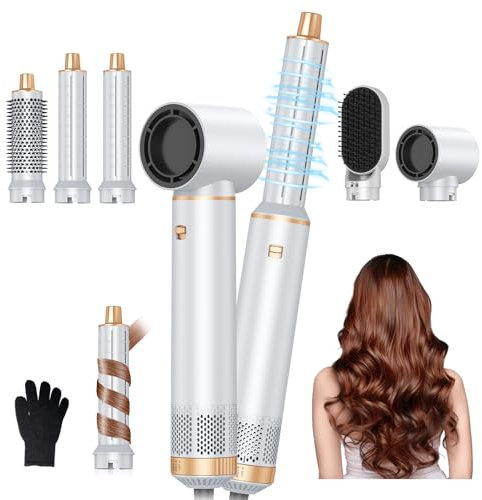 Air Styler Magic Hair Styler- 5 in 1 Hair Dryer Brush Ionic Air Curler,Blowout Airflow, Blow Dryer Brush Set,Multi Styler Tools fo Fast Drying Styling Curling Straightening Hair