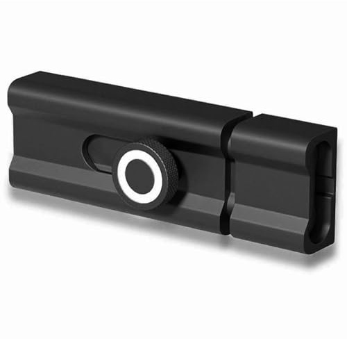 Verrou de porte en aluminium TopHomer 100 mm - Loquet coulissant à montage adhésif - Verrou de sécurité pour porte en bois, métal, verre et plus (Noir)