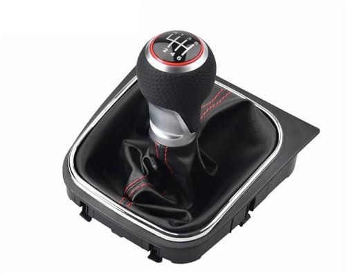 Zündspule Auto Für VW Für Golf 5/6 MK5/6 Für Scirocco 2009 Auto Schaltknauf Hebel Stift 5 6 Geschwindigkeit Boot Abdeckung Gaitor Verteilerzündspule(Red 6 Speed)