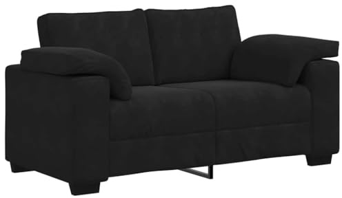 vidaXL Loveseat soffa svart 160x77x82 cm sammet, Loveseat, soffa, soffa, 2-sits soffa, soffa, loveseat soffa, stoppad soffa, vardagsrum sittplatser