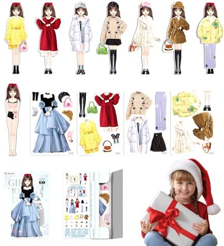 Magnetische Anziehpuppen – Magnetisches Prinzessinnen-, lustige Anziehspiele | modisches Design Finish Toys Sticker Buch, geeignet für Kinder, Mädchen, kreativ, modisch, lustig, Freunde P
