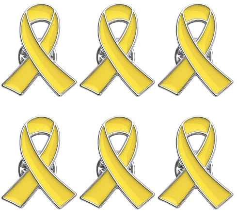 EMORBALS Yellow Ribbon Pin Hostages Israel, 6 Pack Bring Them Home Pins Set, Safety Clip Design, Alloy Material(6Pcs)