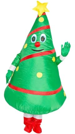 predolo Costume Gonfiabile Abito Natalizio Albero di Natale Costume Cosplay Adulto Tuta Palloncino Divertente Decorazione Abbigliamento Poliestere Adatto