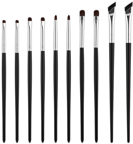 10 Pcs Eye Makeup Brush Set, Mini Eyeshadow Smudge Brushes, Precision Fine Point Eyeliner Brush for Gel Cream Liquid Concealer