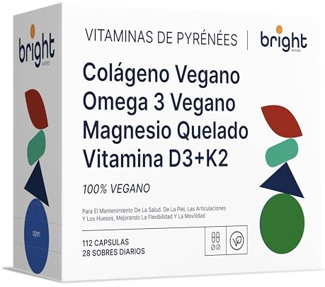 Vegansk Omega 3, Veganskt Kollagen, Magnesium, Vegansk Vitamin D3 och K2 4000 - SmartAbsorb™ | för immunitet, energi och benhälsa | 28 dagliga stickpack