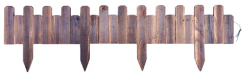 AKOOSY Recinzione da Giardino in Legno Resistente 120 CM Bordatura Paesaggistica per Prato e Cortile, Decorazione Esterna Flessibile per Aiuole e Protezione Piante