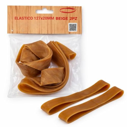 Gomas elásticas de goma resistentes, color beige, 127 x 20 mm, bandas elásticas, alta estanqueidad, ideales para embalaje y transporte, 2 unidades