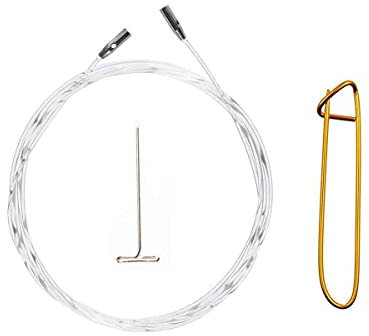 ChiaoGoo Spin Bamboo Cable Small 30-Inch (75cm) Fits US 2, 3, 4, 5, 6, 7, 8 Interchangeable Knitting Needle Tips, Includes Tightening Key, 2530-S with Stitch Holder