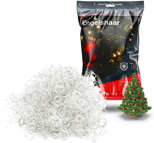 Cabello de ángel Rizado 15 gr. Espumillón Plateado para la decoración de Adviento de Navidad (Plateado)